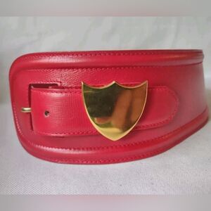PALOMA PICASSO VINTAGE LEATHER TOMMY BELT RED MEDIUM HTF NEXT TO NEW
